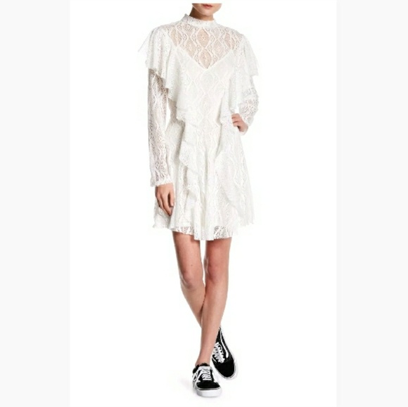 Victorian Inspired Free People Ivory Lace Dress - Picture 3 of 4
